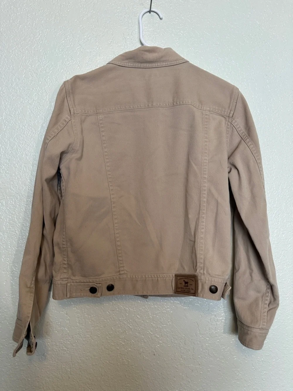 Ralph Lauren Light Tan Button-Up Jean Jacket W Corduroy Collar GUC M - Picture 4 of 5